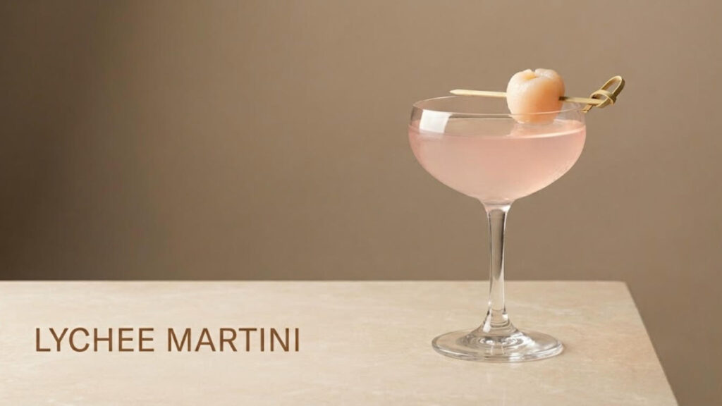 Lychee Martini cocktail recept med lychee-frukt